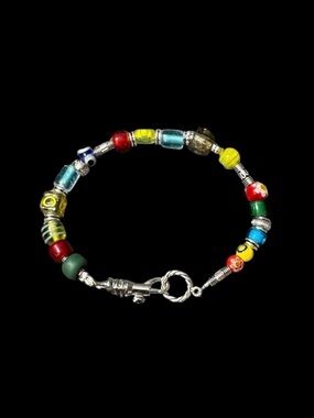 Multicolor Glass Bead Bracelet.